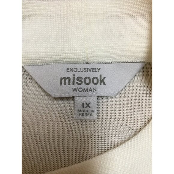 Misook Woman 1X Ombré Striped Cardigan Sweater Blazer Jacket Dressy Metallic - Picture 3 of 10